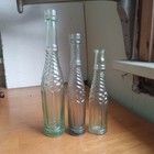 7 3 4 medium Size Diamond Spiral Swirl 1890s Hand Blown Sauce Bottle Pale Blue