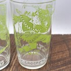 Vintage Set Of Two Davy Crockett Juice Glasses Green