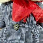 Boyds Bears Jointed Teddy Bear Plush Blue Dress Red Bow Vintage Stuffed Animal