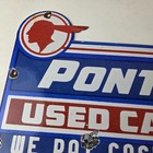 Vintage Pontiac Automobiles Sign - Automobilia Man Cave Porcelain Gas Pump Sign