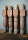 Antique Butcher Block Table Legs Wood Set Of 4 Harvest Table Kitchen Island Vtg