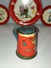 Vintage Ohio Art Tin Litho Tea Set Bunnies Birthday Child Play 6 Pieces Used