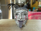 Vintage Wood Puppet Head With Movable Tongue Activated By String On Top