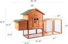 Chicken Coop Wooden Rabbit Hutch Poultry House With Chicken Run Cage Ramp Large