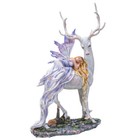 Pt Pacific Giftware Sleeping Fairy On Her Deer Hand Painted Resin Figurine