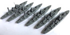 6  Hansa S45 Soviet Don Class Waterline 1 1250 Metal Ship Painted Fleet  70s Vtg
