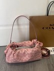 Coach Faye Shoulder Bag Signature Denim Light Pink Crossbody Cer68 Outlet New