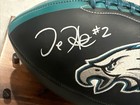 Jalen Hurts Signed Philadelphia Eagles Logo Football Jsa  Coa Auto Sticker Only