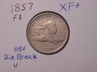 1857 Flying Eagle Cent Xf   Die Break  u  Popular Date