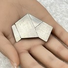 Ken Loeber Modernist Origami Folded Brooch Sterling Silver Etched Pin 2 25 