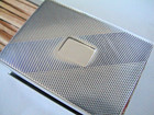 Mint Sterling Silver 22 1 Gram Wooden Match Safe W vacant Engraving Cartouche