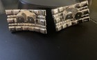 Vintage Rhinestone Shoe Clips Pair 1 x2  Emerald Cut Crystal Silver Tone 1950s