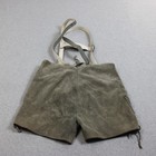 Vintage Lederhosen Woman Small Brown Suede Suspenders Oktoberfest Costume Wear