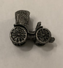 Vintage Fine Pewter Miniature Figure Figurine Victorian Carriage Signed