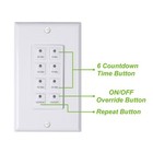 Bn-link 2pcs Countdown Digital In-wall Timer Switch W push Button For Fan lights