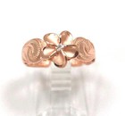 Pink Rose Silver 925 Hawaiian Plumeria Flower Hand Engraved Scroll Toe Ring
