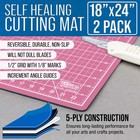 18  X 24  Pink blue Self Healing 5-ply Double Sided Pvc Cutting Mat - 2 Pack