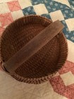 Vintage Hand Made White Oak Splint Primitive  Buttocks Egg Basket Small