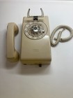 Vintage Itt Biege Rotary Dial Wall Mount Telephone Model 554 -44 Mba Phone