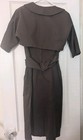 Vintage 1960s Brown Summer Weight Cotton Sheath Dress And Matching Bolero  Xs sm