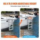 Aluminum Dock Ladder Boat Dock Ladder 66 9-78 9in Height Adjustable 5 Step