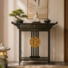 Chinese Style Entryway Console Table With Drawer   Shelf Wooden Altar Sofa Table