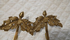 Pair Vtg Brass Wall Sconce Adjustable Height Candle Holders Leaves Acorns Horse