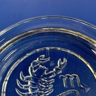 Vintage Scorpio Zodiac Clear Glass Coaster Trinket Dish Tiffinware