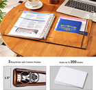 Pu Leather 3 Ring Binder 1 Inch Round Ring Binder  Brown