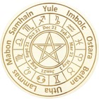 Wooden Pagan Sabbats Calendar Zodiac Crystal Grid 