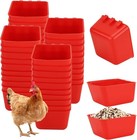 Hanging Feed   Water Cage Cups Chickens Poultry 1 Pint   8 16 Fl  Oz Bowls