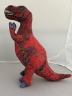 1992 Applause T-rex Dinosaur 17    Cloth Silk-screened Plush Red Vintage Stuffed