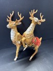 Vintage Christmas Reindeer Figurine Pair Mantle Deer Decor  Without Box