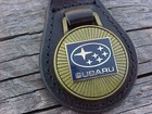 Subaru Ol Skool Antique Gold Leather Key Fob Nos Custom-made Hi-quality