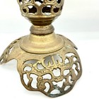 Tall Vintage Ornate Brass Floor Altar Candlestick Pierced Spheres Moorish India