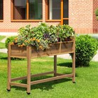 Poly Wood Elevated Raised Garden Bed With Wheels Planter Grow Box Outdoor Yard