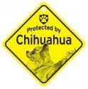 Protected By Chihuahua  l h    Window Sign Made In Usa 5 1 2 X 5 1 2