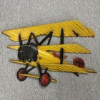 3 Vintage Homco Airplane Wall Hanging Cast Metal Ww1 Bi   Tri Planes Usa 1975