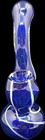 5  Inch Blue White Glass Bubbler Tobacco Bong Hookah Water Pipe Carb   Screens
