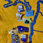 Vintage Jaycees Lapel Pins Lot Of 90  State Buttons W  Felt Map 1980s 1990s Vtg