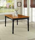 5 Piece Kitchen Dining Set Farmhouse Wood Table   4 Chairs Black   Cherry Oak
