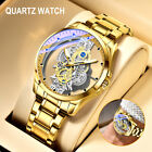 Luxury Men s Automatic Quartz Stainless Steel Watch Business Hollow Skeleton Usa