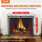 38 98 x30 7  Fireplace Screen 1-panel Iron Mesh Spark Guard Modern Black
