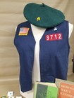 Vtg modern Girl Scouts Lot New Patches pins 1950 s Books Vest Beret