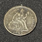 1887 Dime Liberty Seated Love Token  Engraving On Back