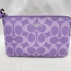 Coach Unisex Corner Zip Wristlet Signature Canvas Caq75 Iris