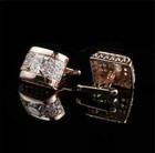 3 Ct Round Lab-created Diamond Men s Fancy Style Cufflinks 14k Rose Gold Plated