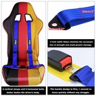 2 X Universal Blue 4 Point Buckle Racing Seat Belt Harness For Atv Utv Go-kart