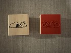   Set Of 2  Peanuts Snoopy    Woodstock Wood-mounted Rubber Stamp - New