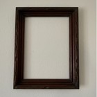 Vintage Dark Wood Picture Frame Hand Carved Notch Detail 14 5x10 5 Traditional